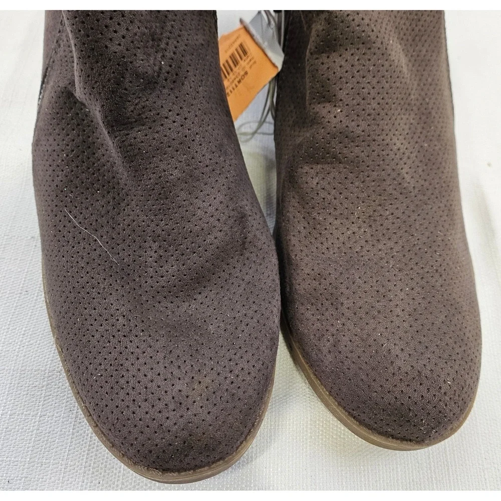 Universal Thread Womens Ankle Boots Perforated Suede Side Zip Gray‎ Size 11